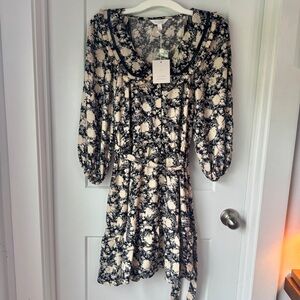 LC Lauren Conrad Ruffle Chiffon Shirt Dress Size Medium NEW WITH TAGS